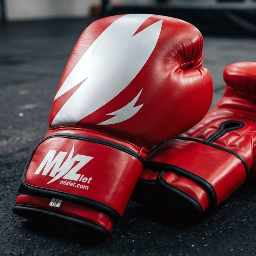Mizlet Red Series boxing gloves — wrist strap detail